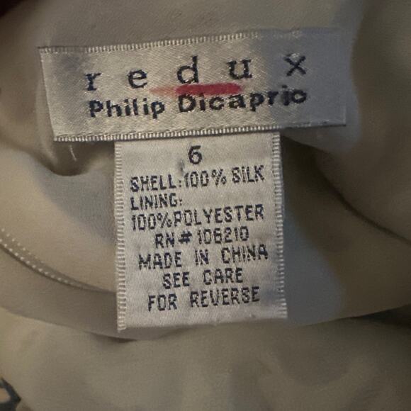 REDUX PHILIP DICAPRIO Dress Womens 6 Floral Silk Midi Feminine Romantic Fairy - Picture 5 of 9